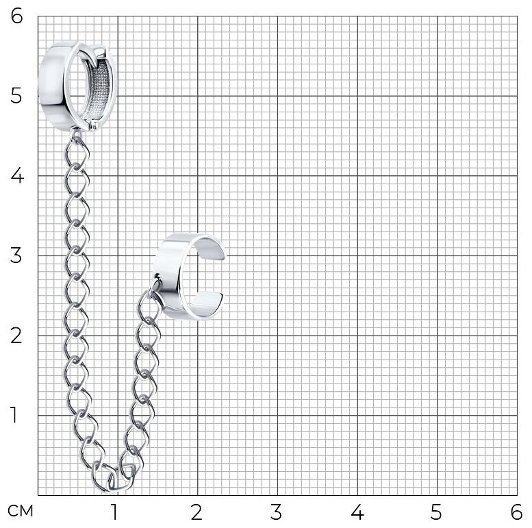 Моносерьга SOKOLOV 94170300_2,68 вес 2.68 г серебро, без вставок купить,NaN