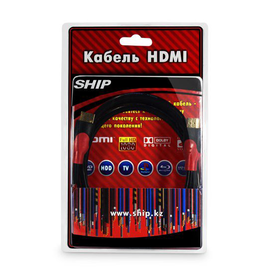 Кабель Ship HDMI-HDMI SH6016-3B 3м черно-красный