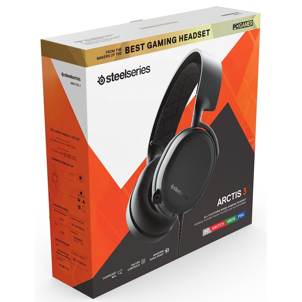 Наушники SteelSeries Arctis 3 2019 Edition черные купить,NaN