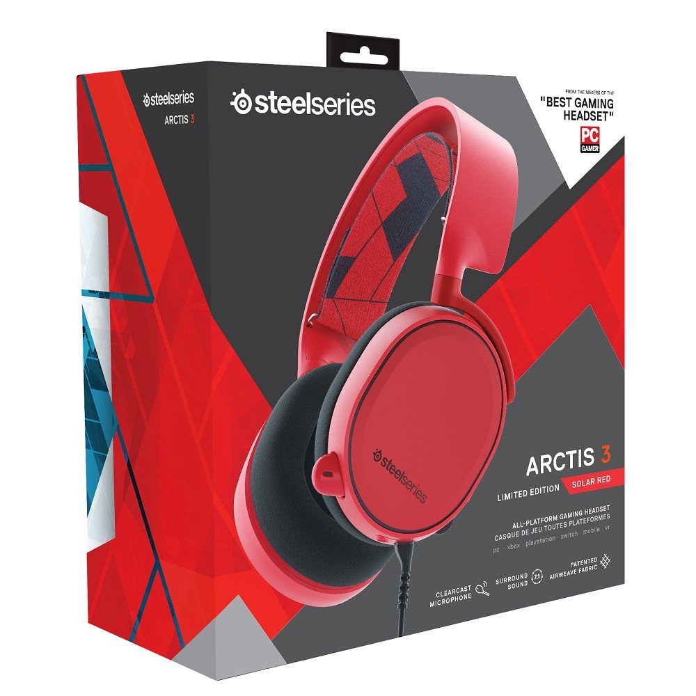Наушники SteelSeries Arctis 3 красные купить,NaN