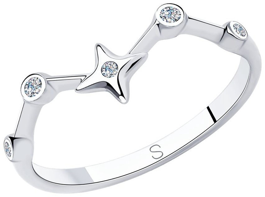 Кольцо SOKOLOV 667035_94013057-19 размер 19 вес 1.37 г серебро, фианит купить,NaN