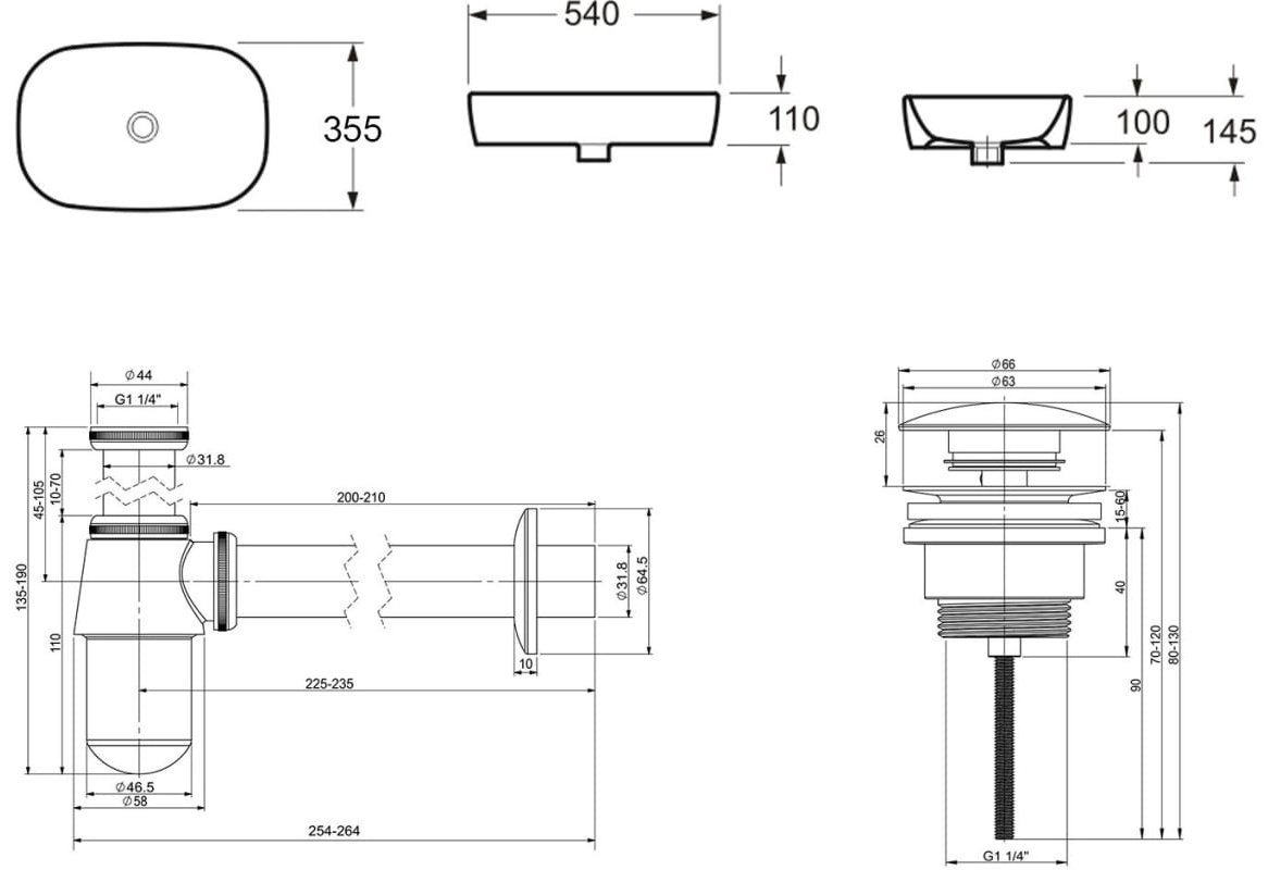 Раковина Lavinia Boho Bathroom Sink 21520058 накладная овальная 35.5, фарфор купить,NaN