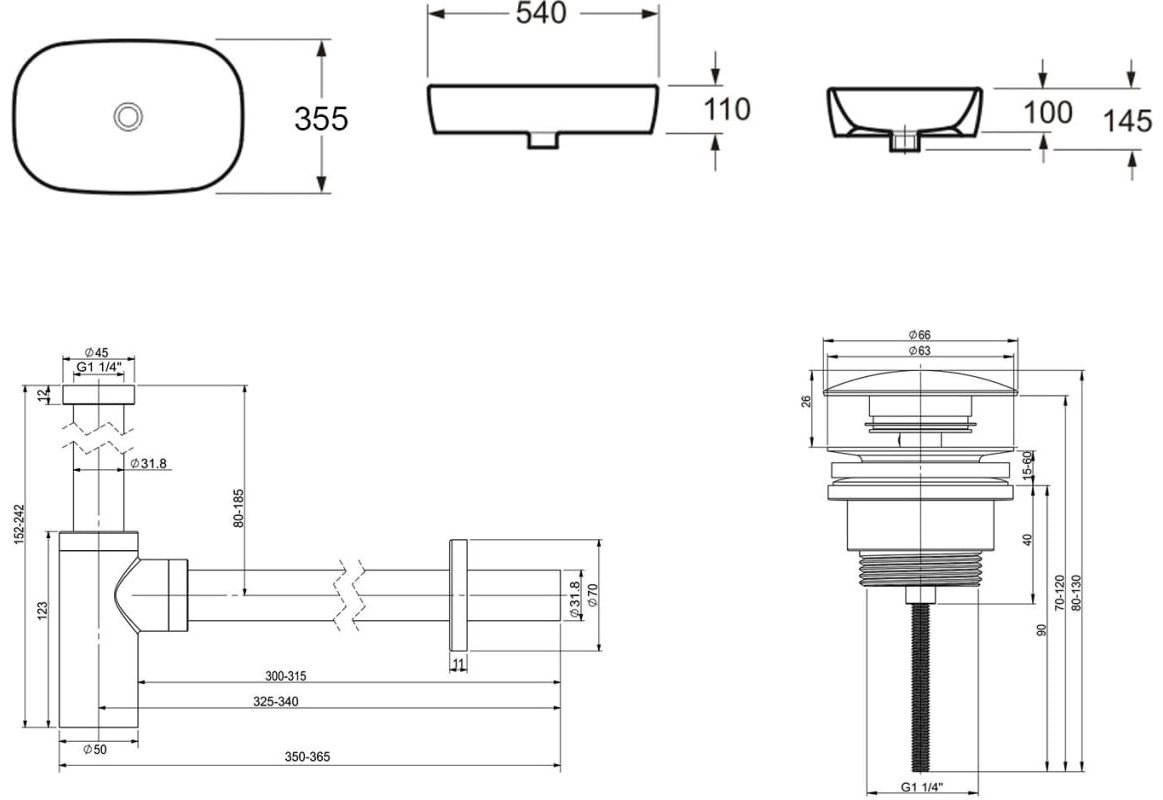 Раковина Lavinia Boho Bathroom Sink 21520062 накладная овальная 35.5, фарфор