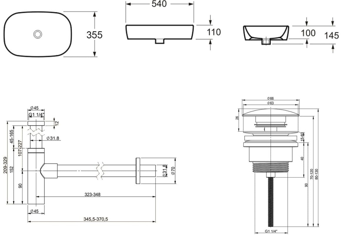 Раковина Lavinia Boho Bathroom Sink 21520090 накладная овальная 35.5, фарфор купить,0