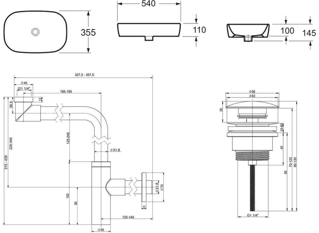 Раковина Lavinia Boho Bathroom Sink 21520104 накладная овальная 35.5, санфарфор купить,0