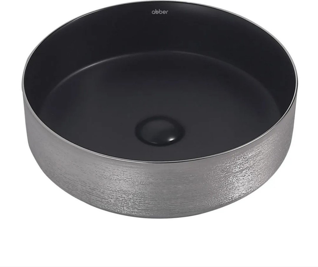 Раковина Abber AC2109BS накладная круглая 40 см, фаянс