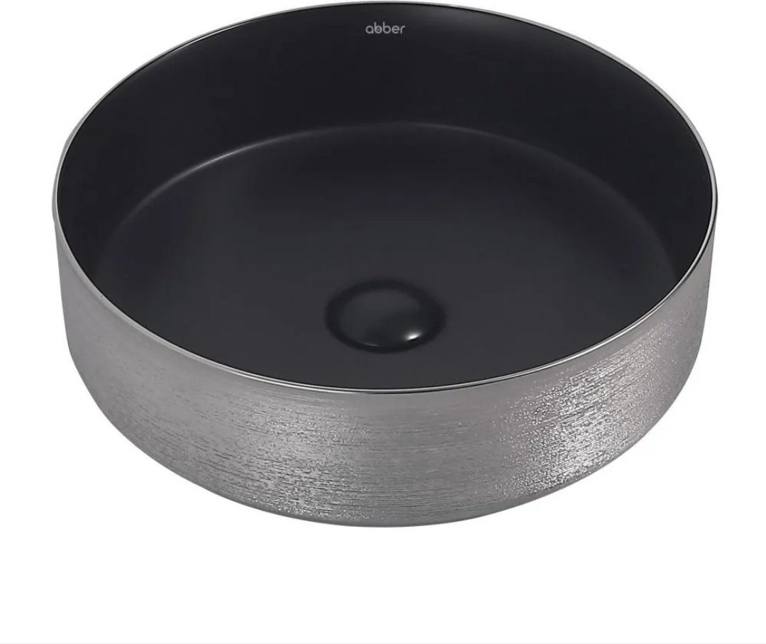Раковина Abber AC2109BS накладная круглая 40 см, фаянс