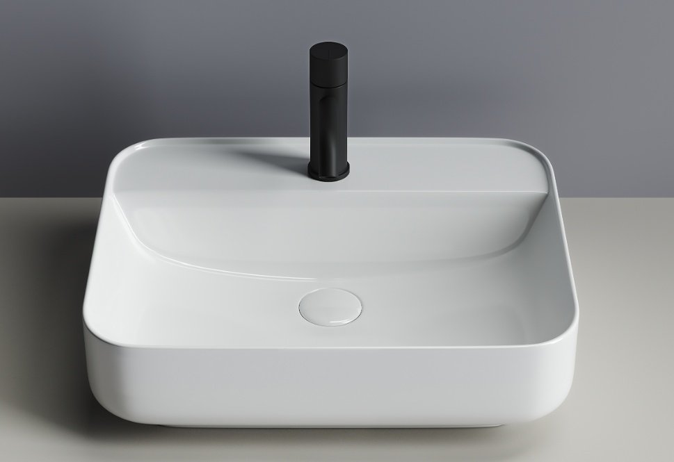 Раковина Ceramicanova CN5015 накладная прямоугольная 50, санфарфор