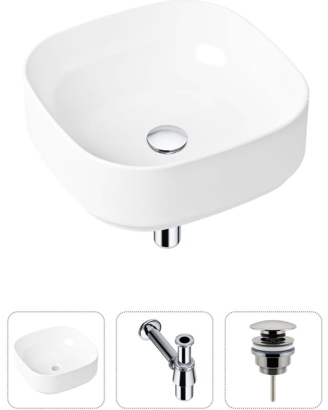 Раковина Lavinia Boho Bathroom Sink 21520220 накладная квадратная 40, санфарфор