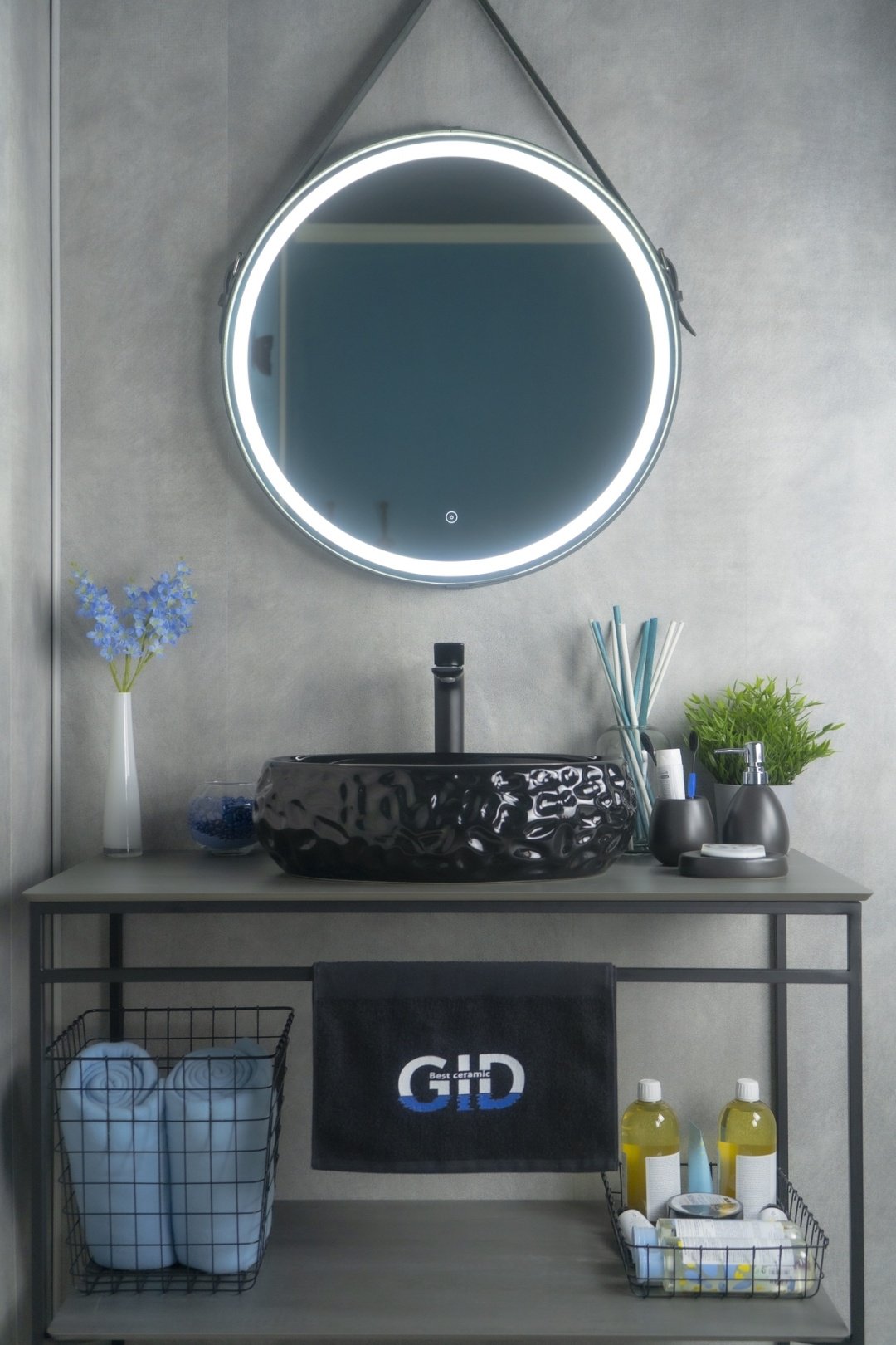 Раковина GID-ceramic 52232 9030bf накладная овальная 34, керамика
