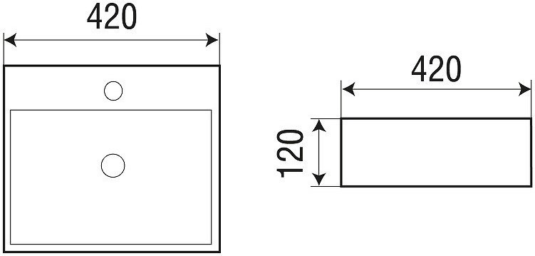 Раковина WeltWasser ELBACH 2177 M846 накладная квадратная 42 см, фаянс купить,75700