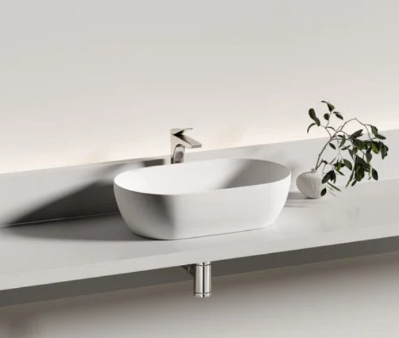 Раковина Ceramicanova CN12001MW накладная овальная 50, санфарфор купить,205965