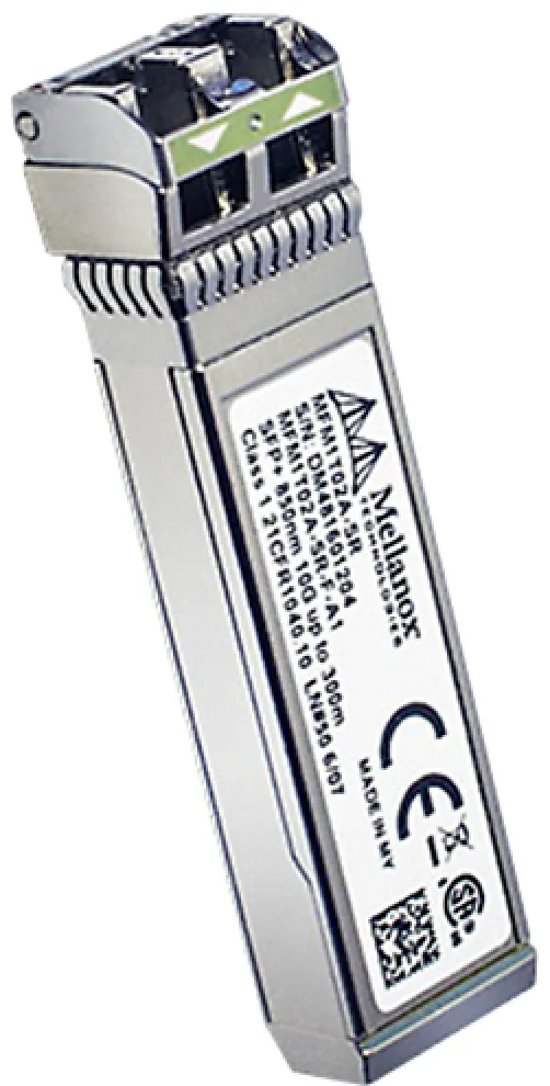 Оптический модуль Mellanox MFM1T02A-SR optical module, ETH 10GbE, 10Gb/s, SFP+, LC-LC, 850nm, SR up to 300m купить,30789