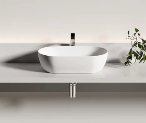 Раковина Ceramicanova CN12001MW накладная овальная 50, санфарфор купить,205965