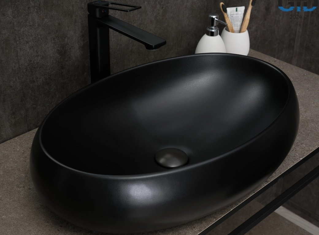 Раковина GID-ceramic Bm9030a накладная овальная 60, керамика
