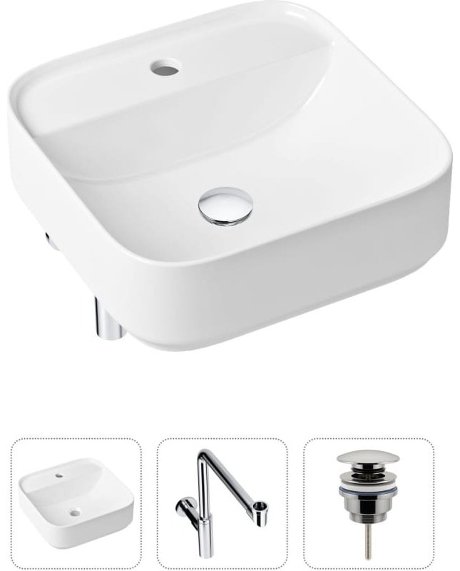 Раковина Lavinia Boho Bathroom Sink 21520316 накладная квадратная 42, санфарфор