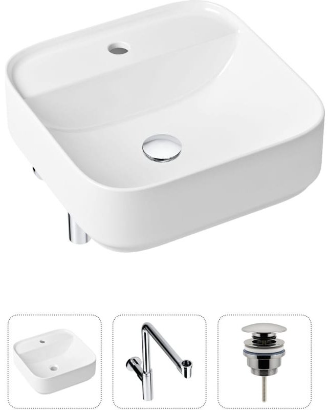 Раковина Lavinia Boho Bathroom Sink 21520316 накладная квадратная 42, санфарфор купить,NaN