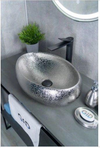 Раковина GID-ceramic 9030s накладная овальная 34, керамика купить,112534