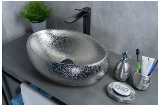 Раковина GID-ceramic 9030s накладная овальная 34, керамика