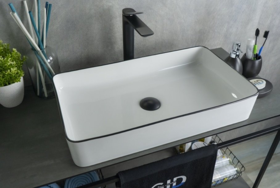 Раковина GID-ceramic Nc9399 накладная прямоугольная 60, керамика купить,NaN