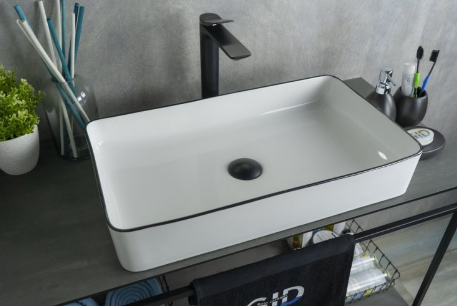 Раковина GID-ceramic Nc9399 накладная прямоугольная 60, керамика купить,NaN