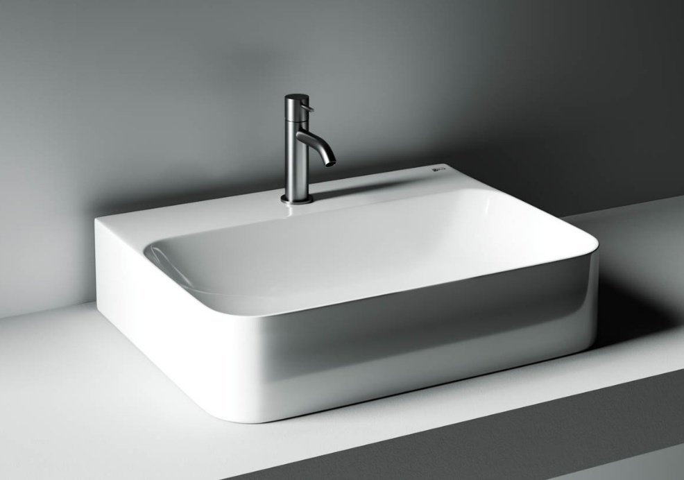 Раковина Ceramicanova CN2001 накладная прямоугольная 60, санфарфор купить,0