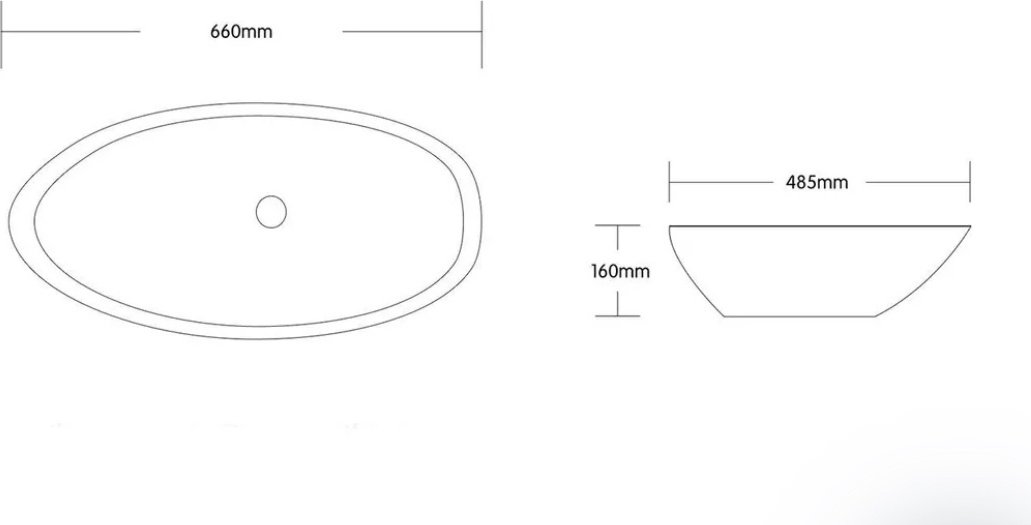 Раковина Cerutti CR1005 накладная овальная 48 см, фарфор