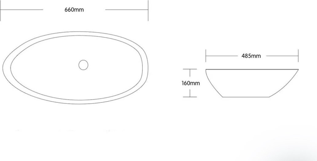 Раковина Cerutti CR1005 накладная овальная 48 см, фарфор