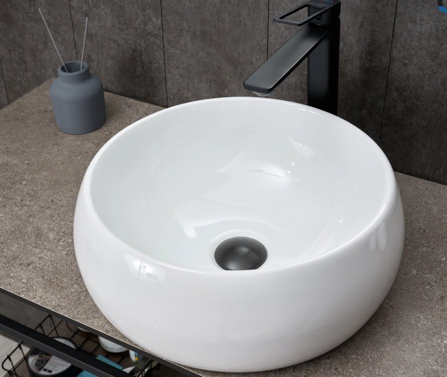 Раковина GID-ceramic N9140 накладная круглая 40, керамика