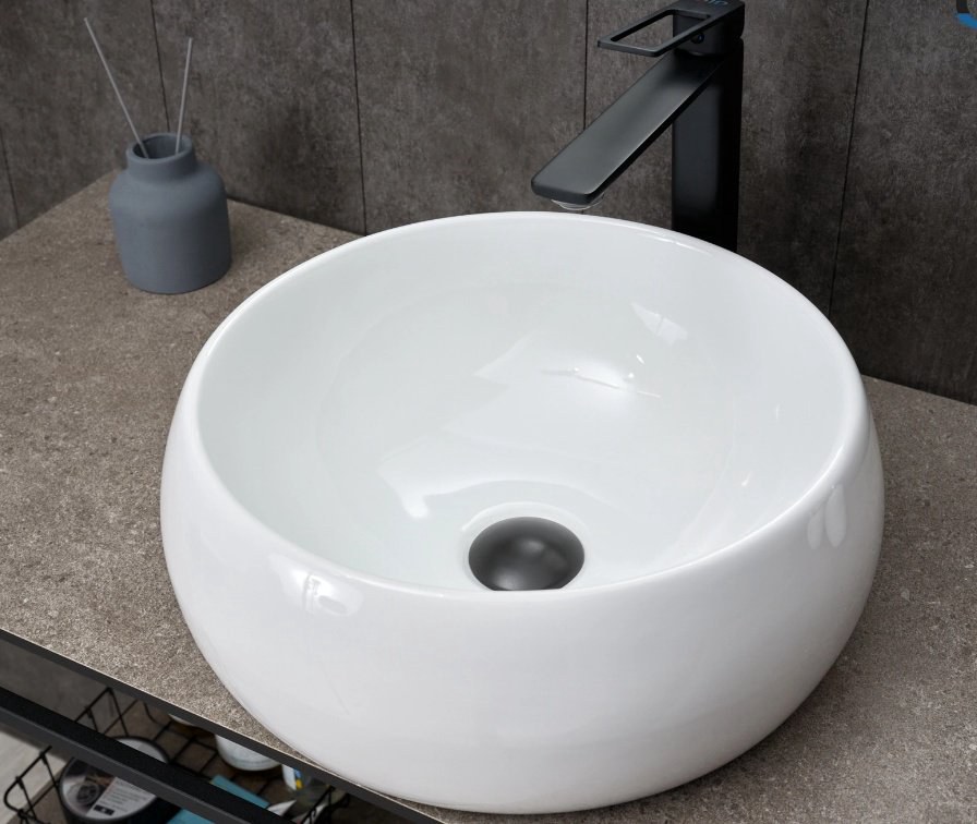Раковина GID-ceramic N9140 накладная круглая 40, керамика купить,87759