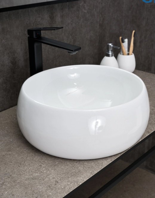 Раковина GID-ceramic N9140 накладная круглая 40, керамика