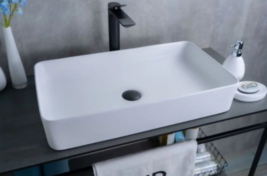 Раковина GID-ceramic Wm9396 накладная прямоугольная 60, керамика