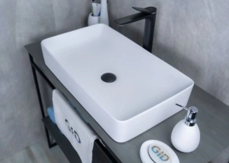 Раковина GID-ceramic Wm9396 накладная прямоугольная 60, керамика