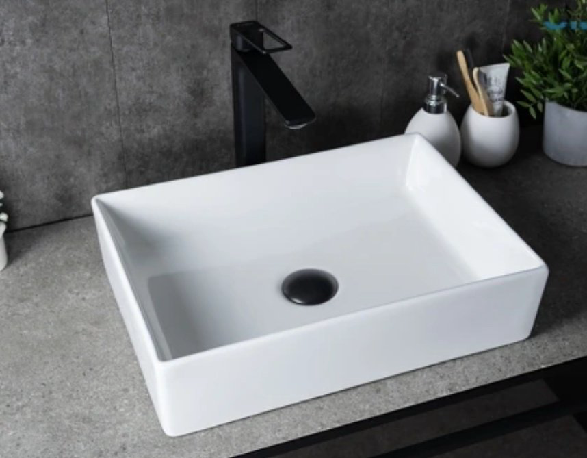 Раковина GID-ceramic N1204 накладная прямоугольная 45, керамика купить,104873
