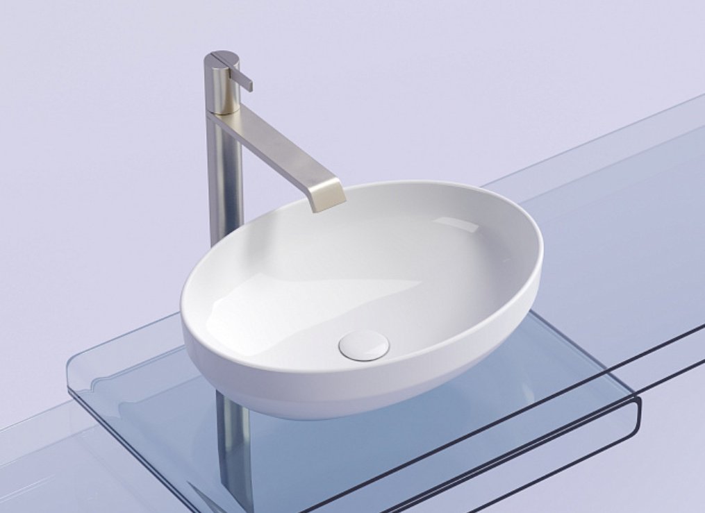Раковина Ceramicanova CN6056 накладная овальная 50, санфарфор купить,0