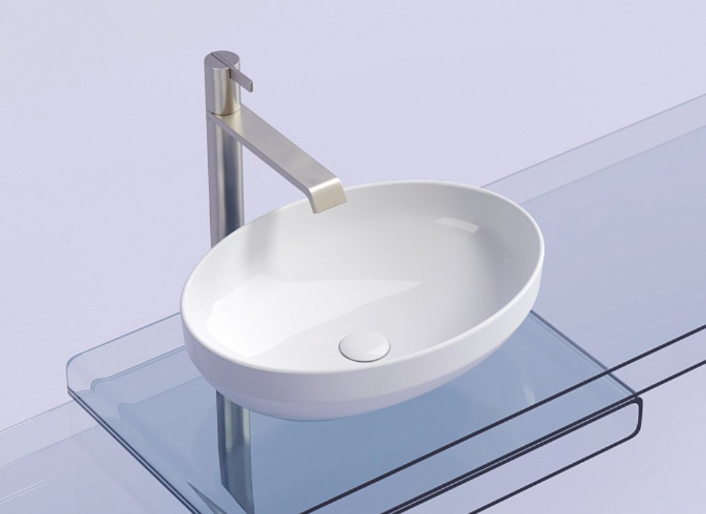 Раковина Ceramicanova CN6056 накладная овальная 50, санфарфор купить,NaN