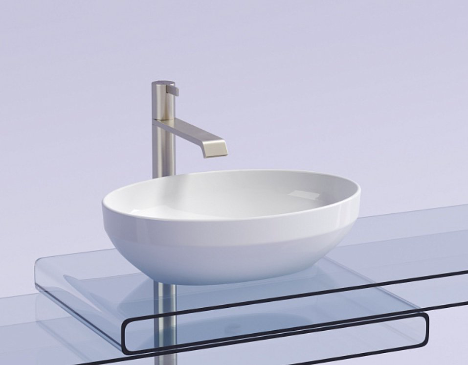 Раковина Ceramicanova CN6056 накладная овальная 50, санфарфор купить,NaN