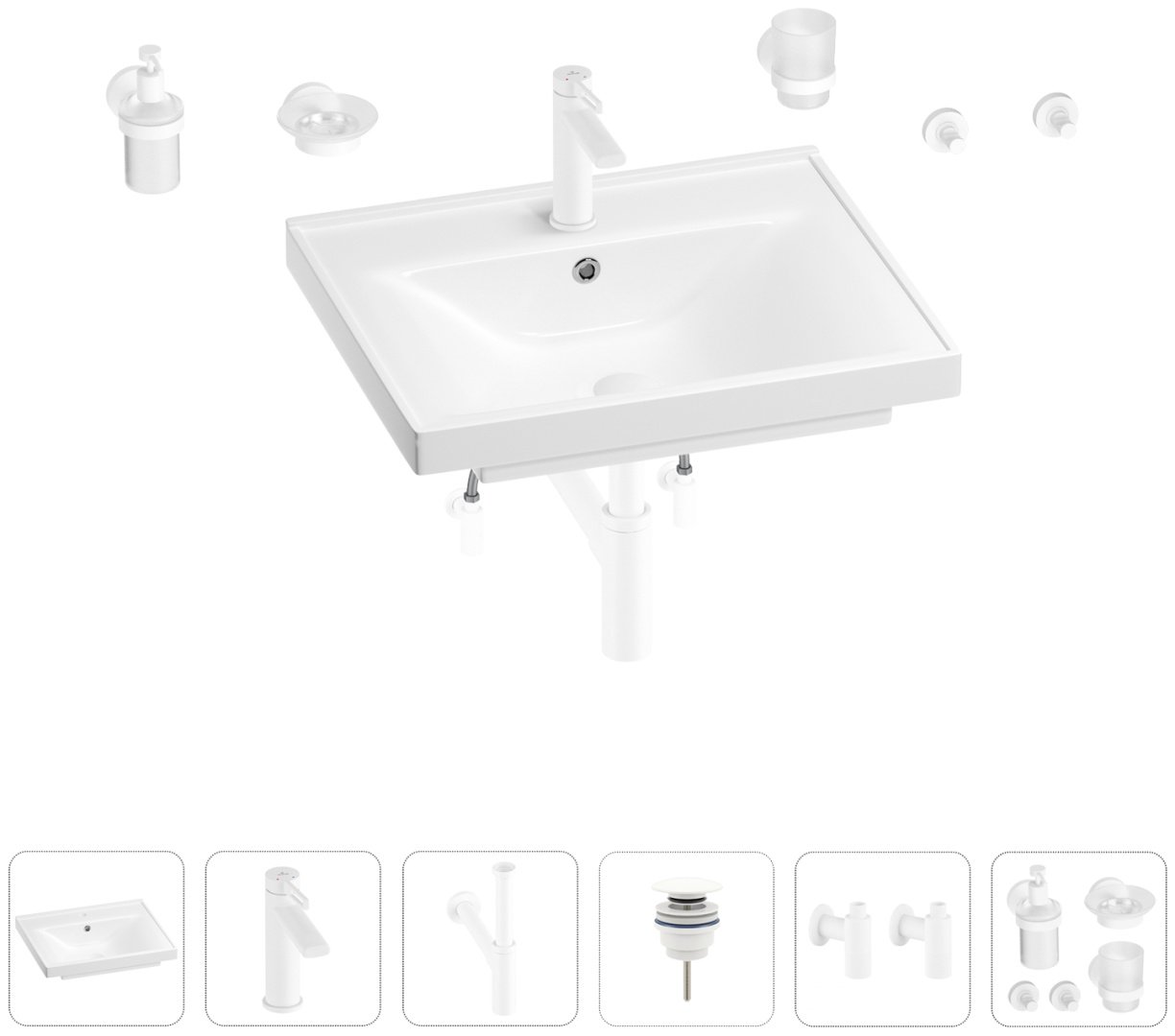 Раковина Wellsee FreeDom 201006990 подвесная прямоугольная 46, фаянс