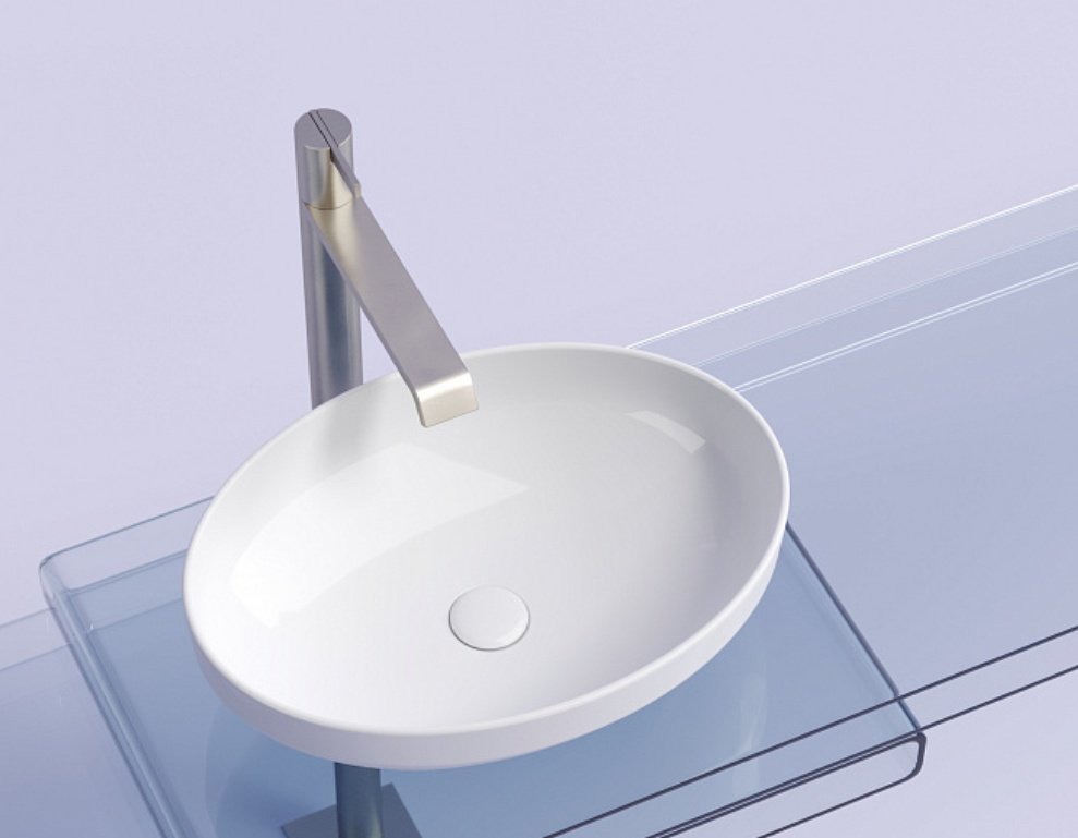 Раковина Ceramicanova CN6056 накладная овальная 50, санфарфор купить,0