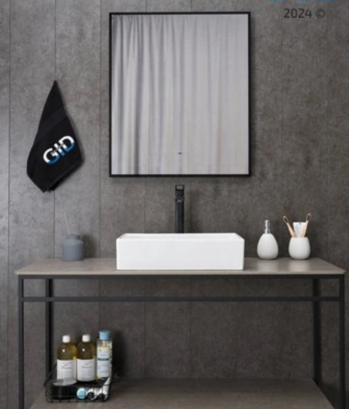 Раковина GID-ceramic N1204 накладная прямоугольная 45, керамика купить,104873