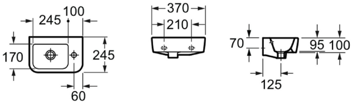 Раковина Lavinia Boho 21520932, One подвесная прямоугольная 24.5, фарфор купить,70500