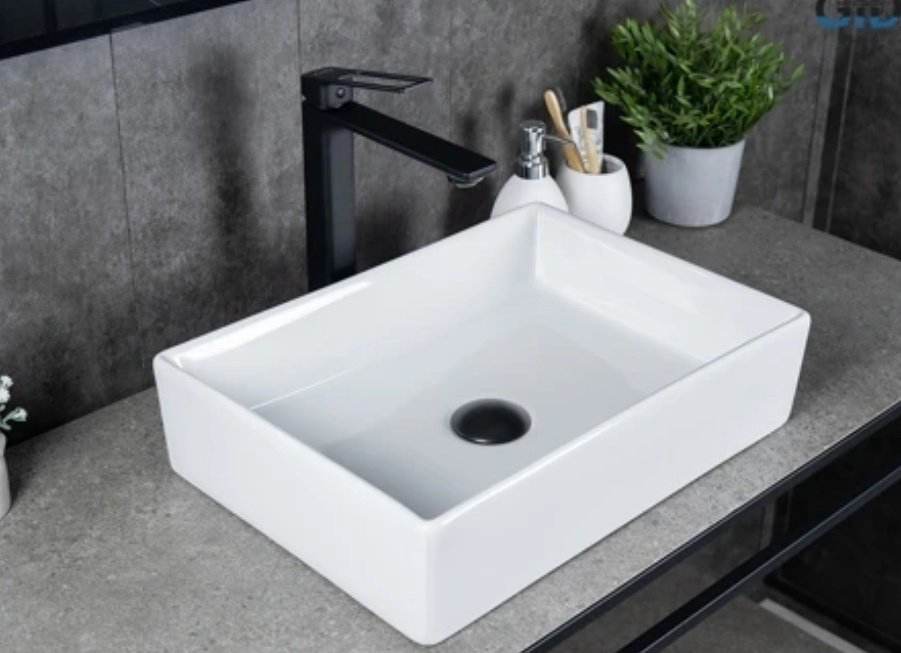 Раковина GID-ceramic N1204 накладная прямоугольная 45, керамика купить,104873