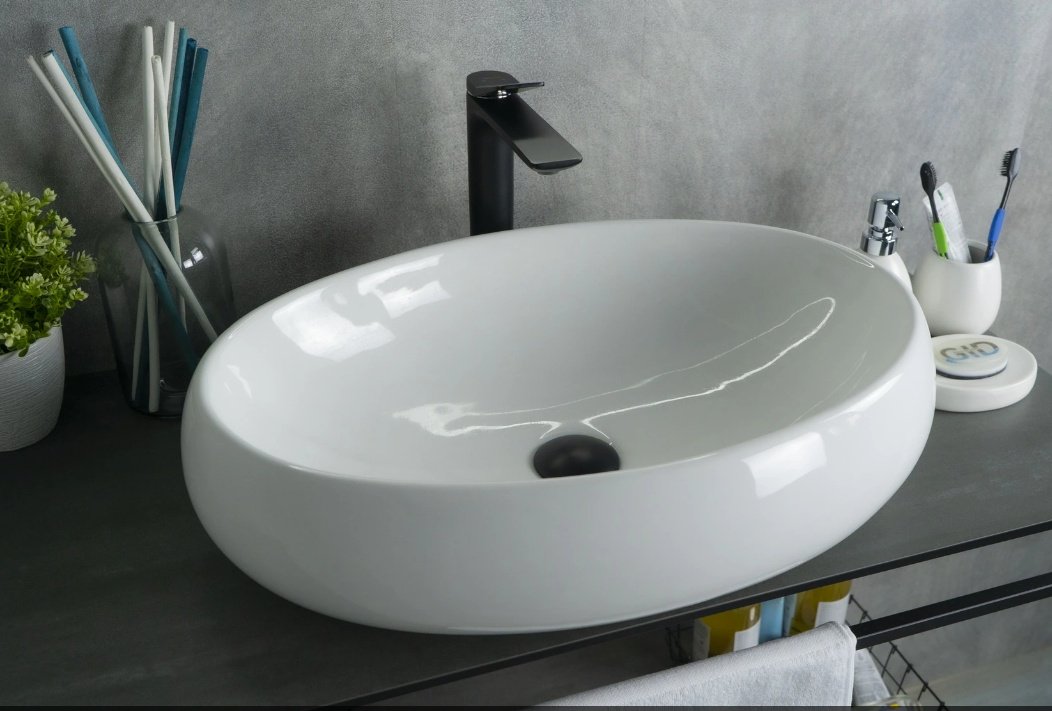 Раковина GID-ceramic N9030a накладная овальная 60, керамика