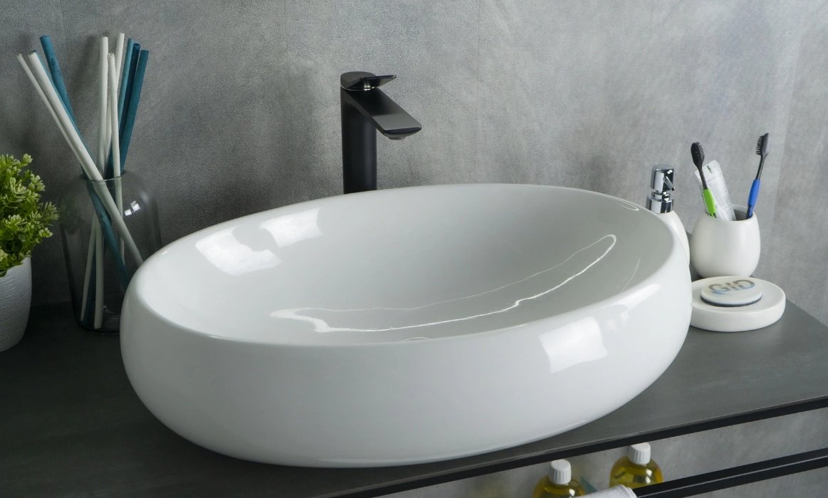 Раковина GID-ceramic N9030a накладная овальная 60, керамика