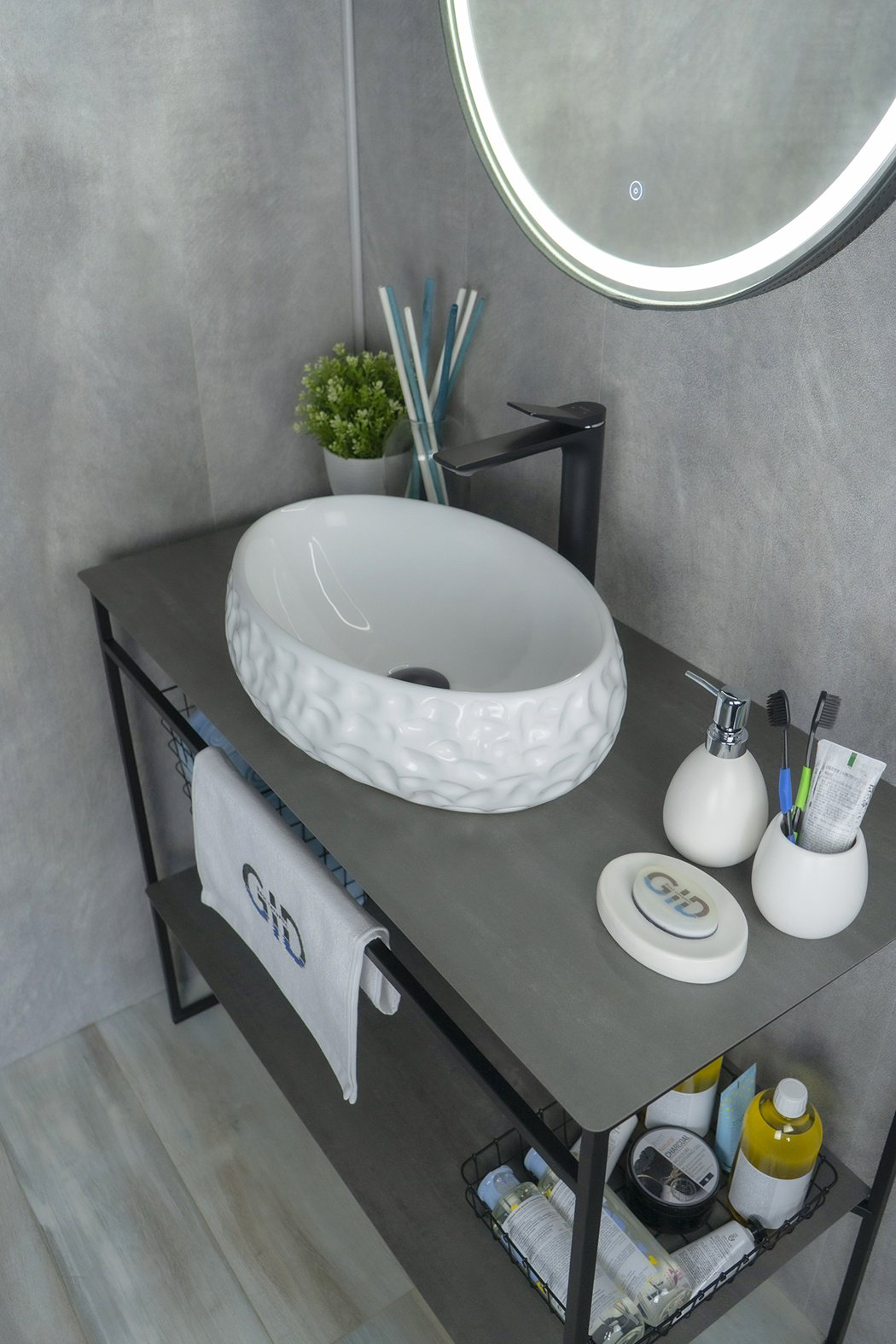 Раковина GID-ceramic 9030wf накладная овальная 34, керамика купить,104500