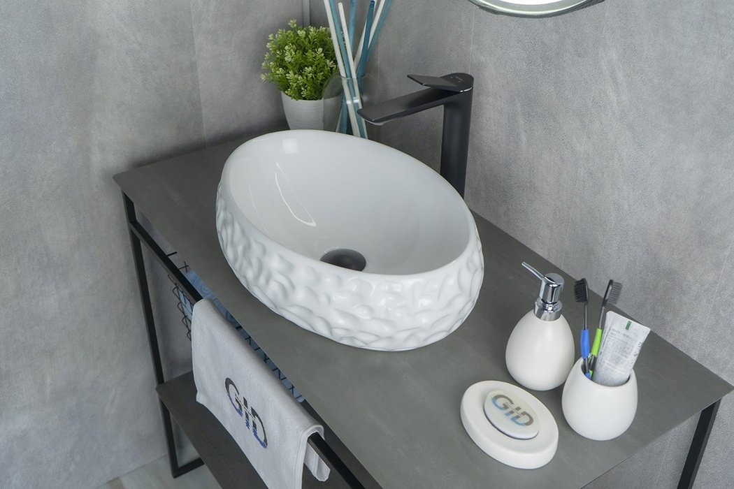 Раковина GID-ceramic 9030wf накладная овальная 34, керамика купить,0