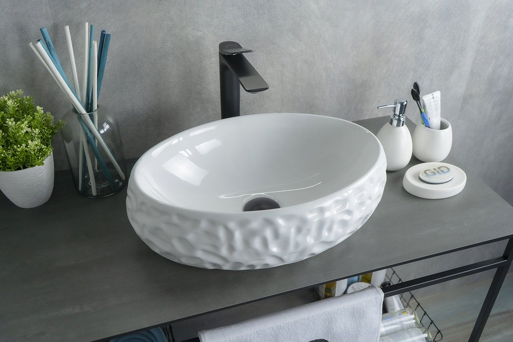 Раковина GID-ceramic 9030wf накладная овальная 34, керамика купить,0