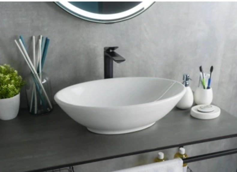 Раковина GID-ceramic N9021 накладная овальная 52, керамика