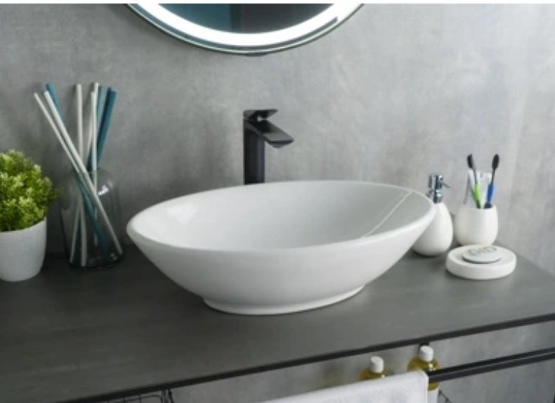 Раковина GID-ceramic N9021 накладная овальная 52, керамика купить,83400
