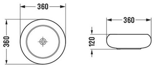 Раковина Comforty 113MDG накладная круглая 36, санфарфор купить,0